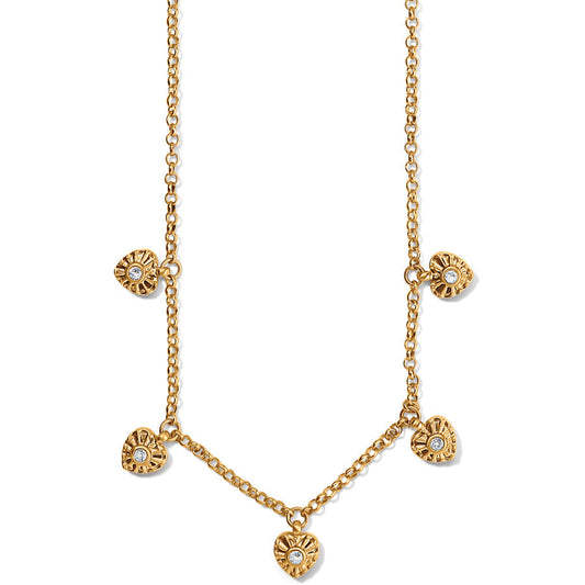 Esprit Gold Heart Station Necklace - JM7363