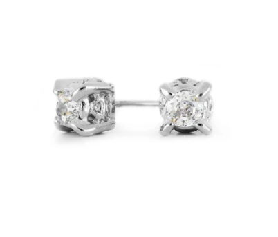 Diamante 1 Carat Rhodium Stud Earrings