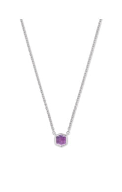 DAVIE PENDANT NECKLACE STERLING SILVER AMETHYST