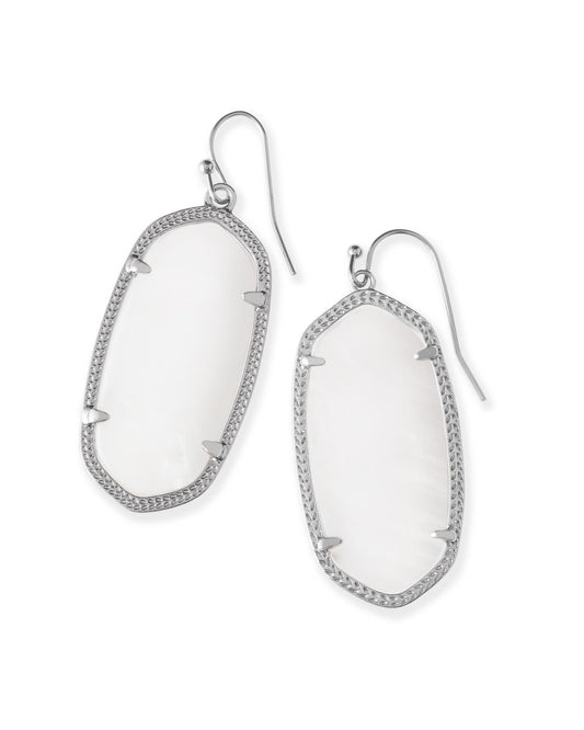 Elle Silver Drop Earrings In White Pearl