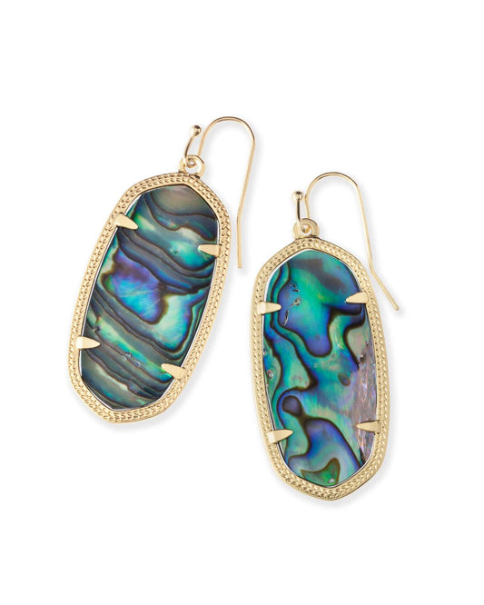 Elle Gold Drop Earrings In Abalone Shell