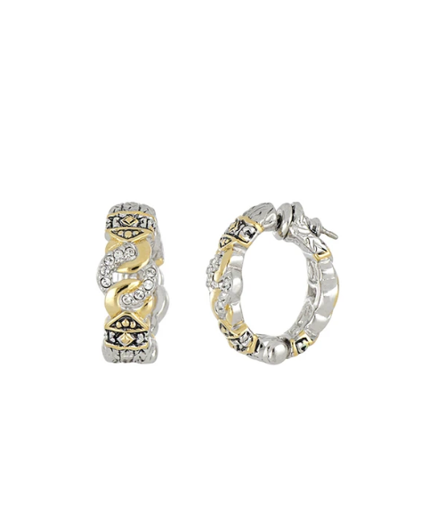 Antiqua Three Circle Pavé Snuggy Earrings G2984-AF00