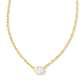 Cailin Pendant Necklace Gold White CZ