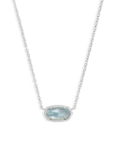 Elisa Necklace Rhodium Light Blue Illusion