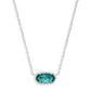Elisa Necklace Rhodium London Blue Glass