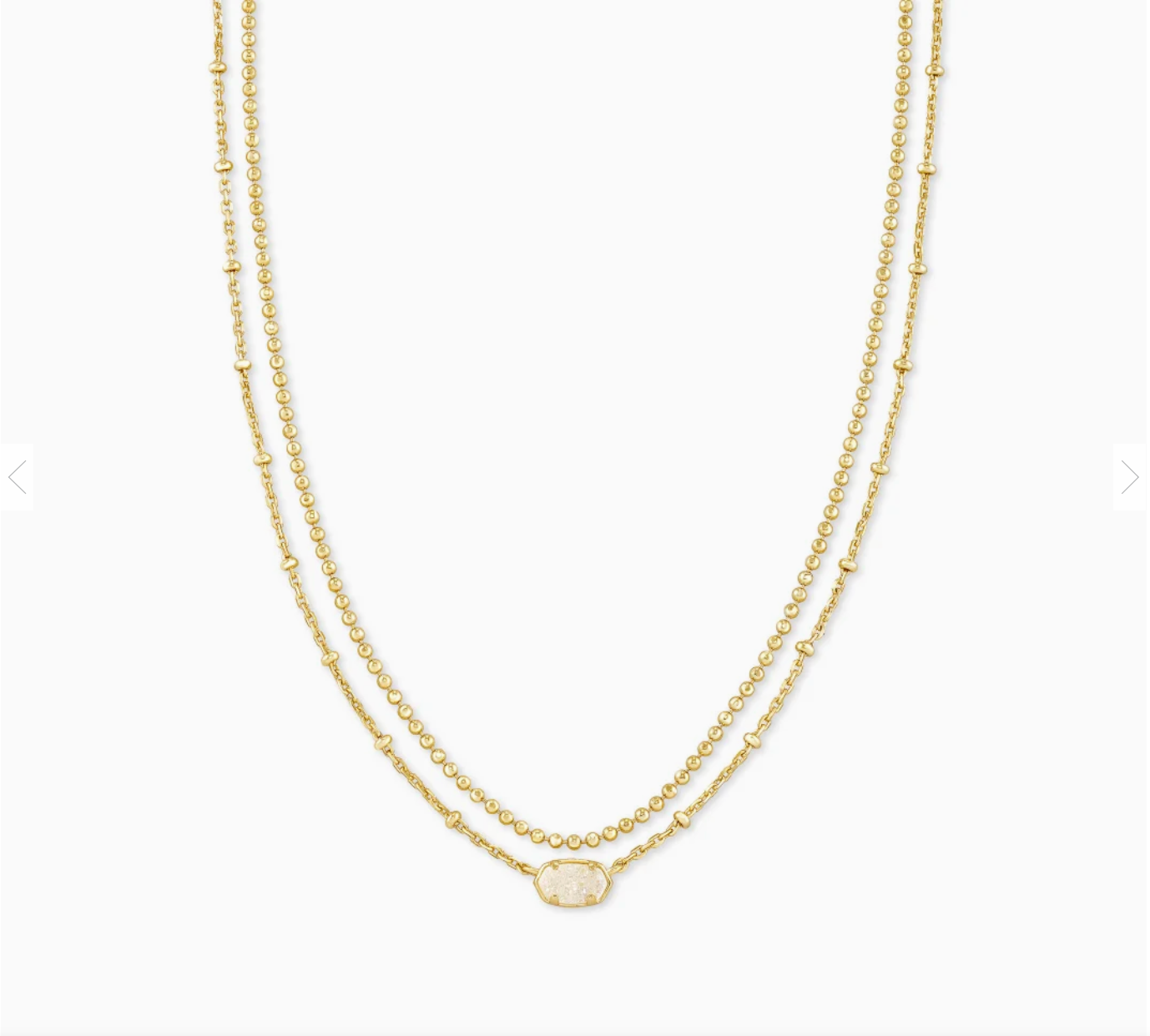 Emilie Multi Strand Necklace Gold/Iridescent Drusy