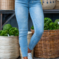 Hi Rise Light Wash Star Skinny