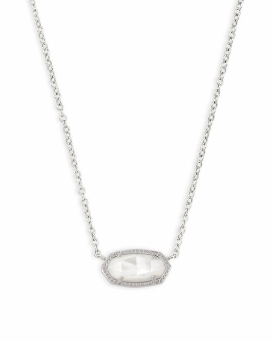 ELISA NECKLACE RHODIUM IVORY MOTHER OF PEARL