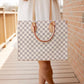 Elizabeth Checkered Tote Purse