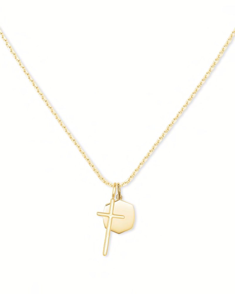 Cross Charm Necklace 18k Gold Vermeil