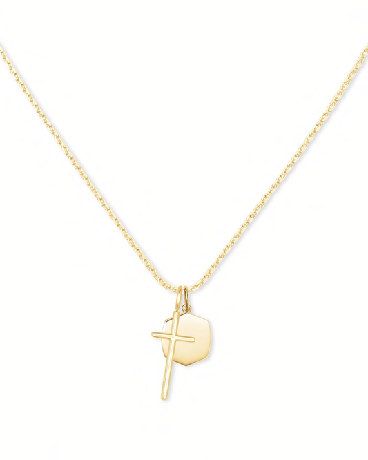 Cross Charm Necklace 18k Gold Vermeil