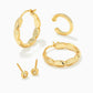 BROOKE HUGGIE & STUD SET GOLD METAL