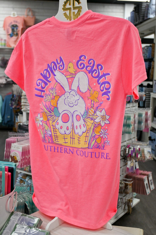 Happy Easter Neon Pink Tee -