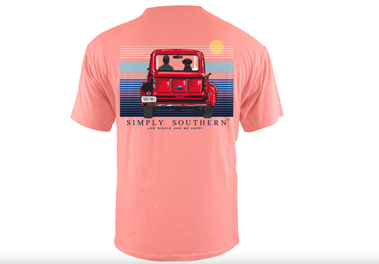 Red Truck Sunset Tee -