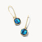 Davis Drop Earrings Gold Navy Abalone