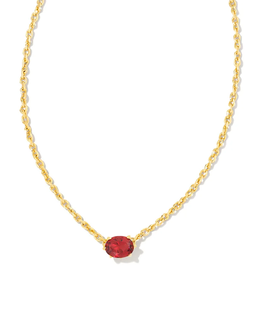 Cailin Pendant Necklace Gold Burgundy Crystal