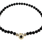 Genuine Black Onyx & Pavé Beaded Strand Necklace N5135-A5F4