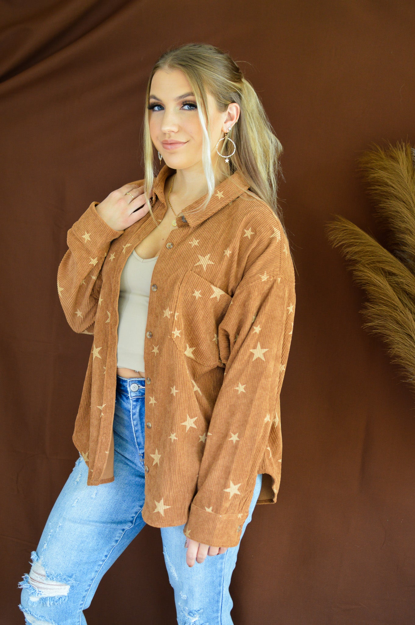 Star Corduroy Jacket - Camel – She Chester