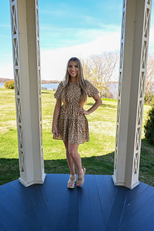 Harper Tan Cut Out Dress -