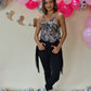 Black Hi Rise Side Fringe Skinny Jeans -