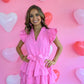 Rewind The Night Pink Tiered Dress -