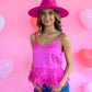 Cloe Hot Pink Feather Tank -