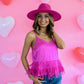 Cloe Hot Pink Feather Tank -