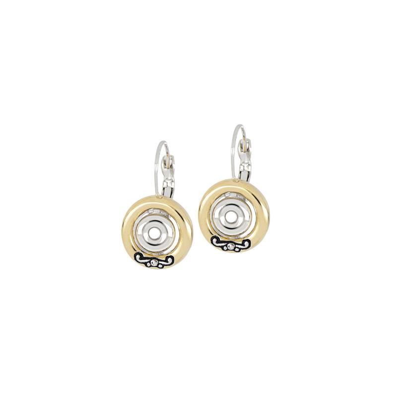 CICLO D'AMOR TWO TONE INSET FRENCH WIRE EARRINGS