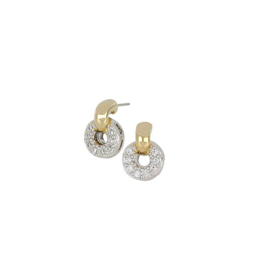 CICLO D'AMOR PETITE PAVÉ & GOLD POST EARRINGS