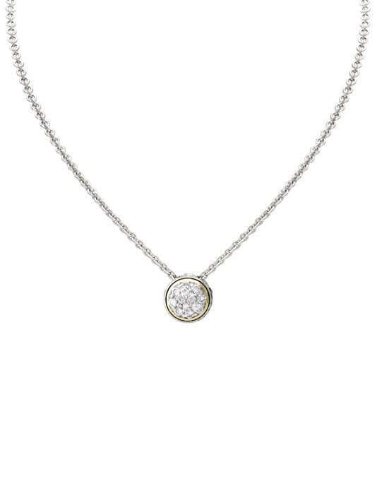 OVAL LINK COLLECTION LANNA SOLITAIRE PAVÉ NECKLACE