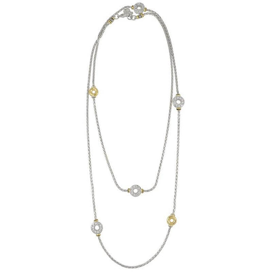 CICLO D'AMOR PETITE PAVÉ & GOLD 36" NECKLACE