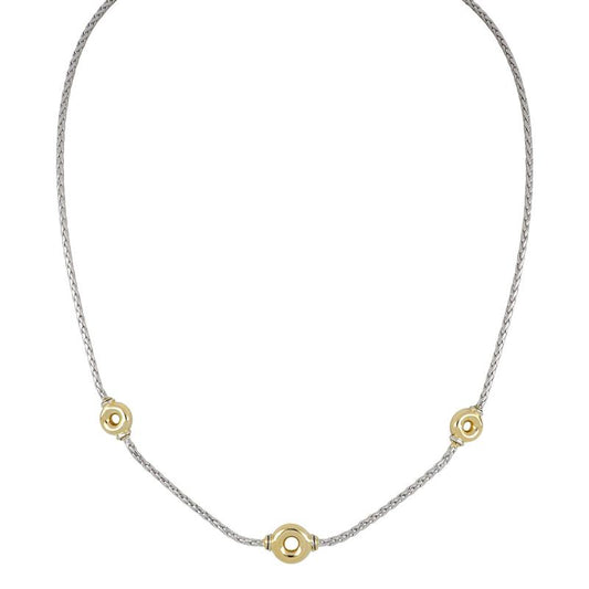 CICLO D'AMOR PETITE TWO TONE 3 STATION NECKLACE