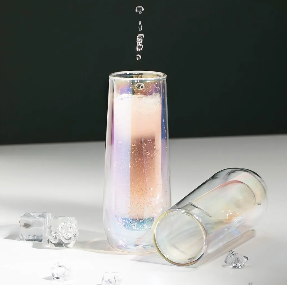 Stemless Flute Glass Set (2) -Prism Glass