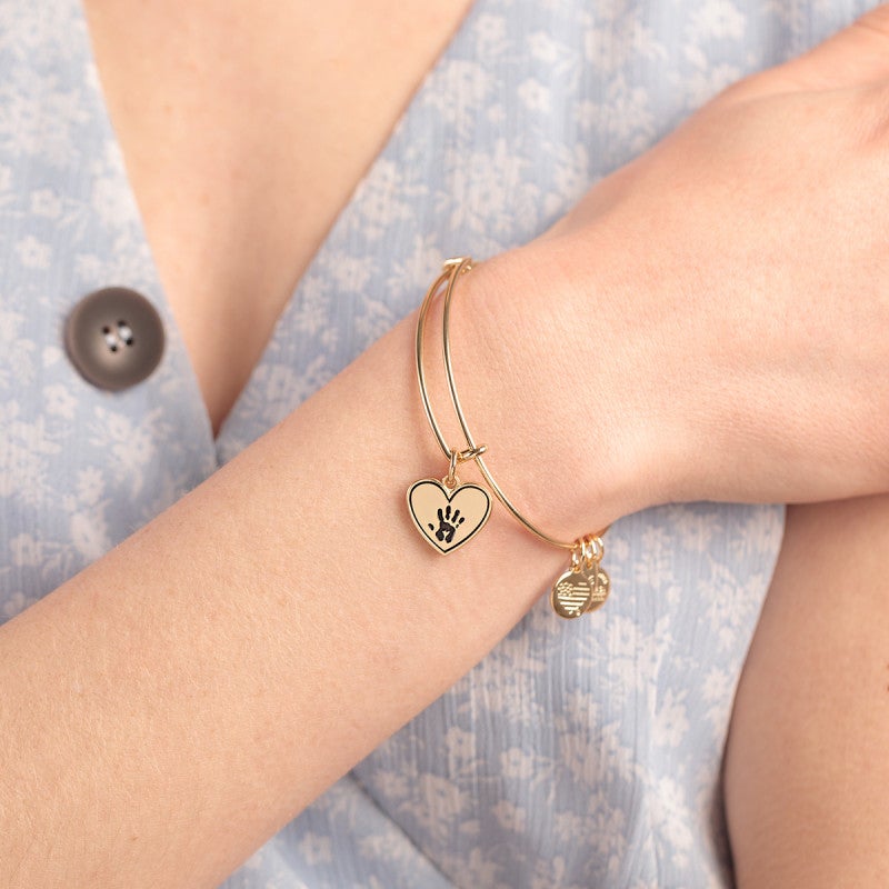 Forever Touched My Heart Expandable Wire Bangle - Gold