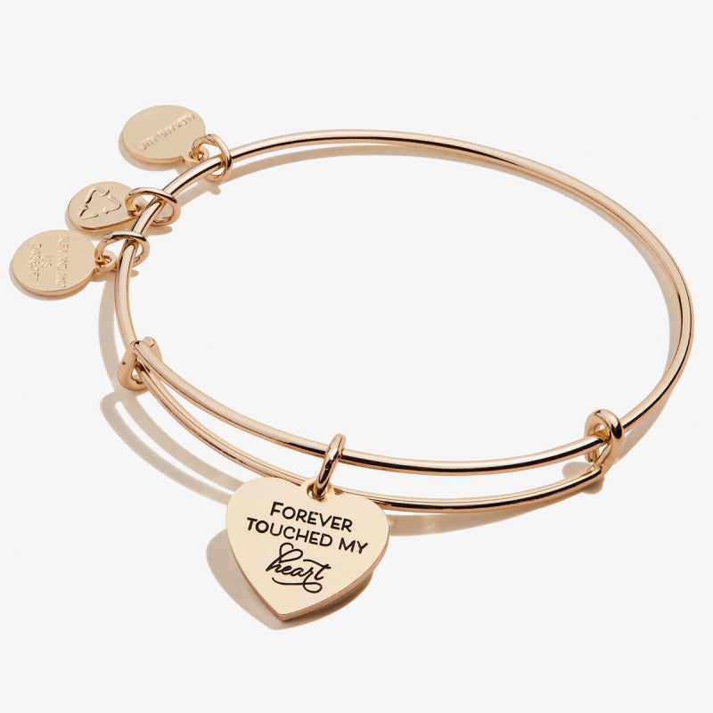Forever Touched My Heart Expandable Wire Bangle - Gold