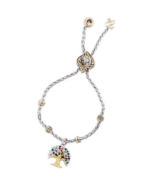 Multicolor Tree of Life Adjustable Bracelet B5075-AMUL