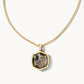 Davis Long Pendant Necklace Gold Black Pyrite