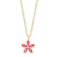 Kyla Flower Pndnt Nck Gold  Raspberry MOP