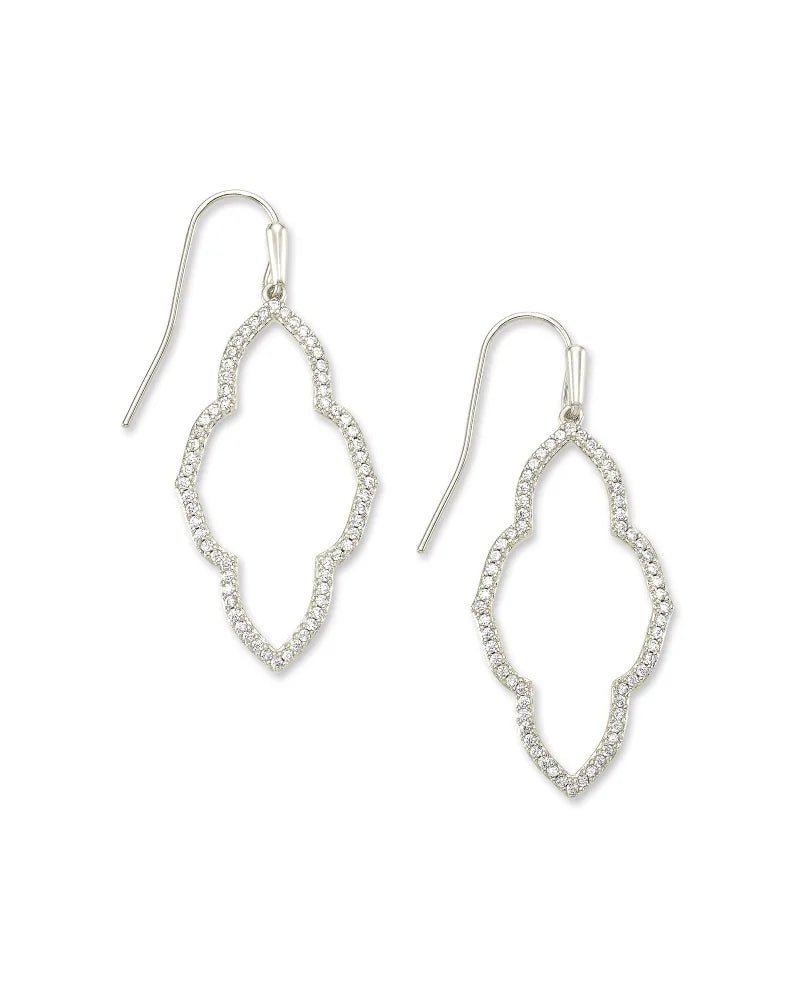 Abbie Small Open Frame Earring Rhodium Metal - She Chester