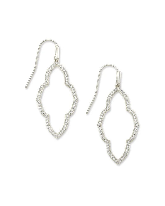 Abbie Small Open Frame Earring Rhodium Metal - She Chester