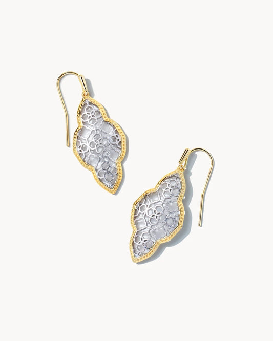 Abbie Drop Earrings Gold Rhodium Mix