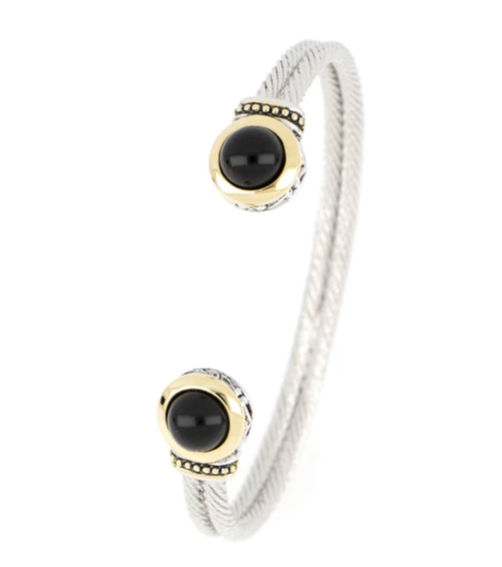 Genuine Black Onyx Cuff Bracelet B5125-A500