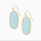 Faceted Elle Drop Earring Gold/Light Blue magnesite