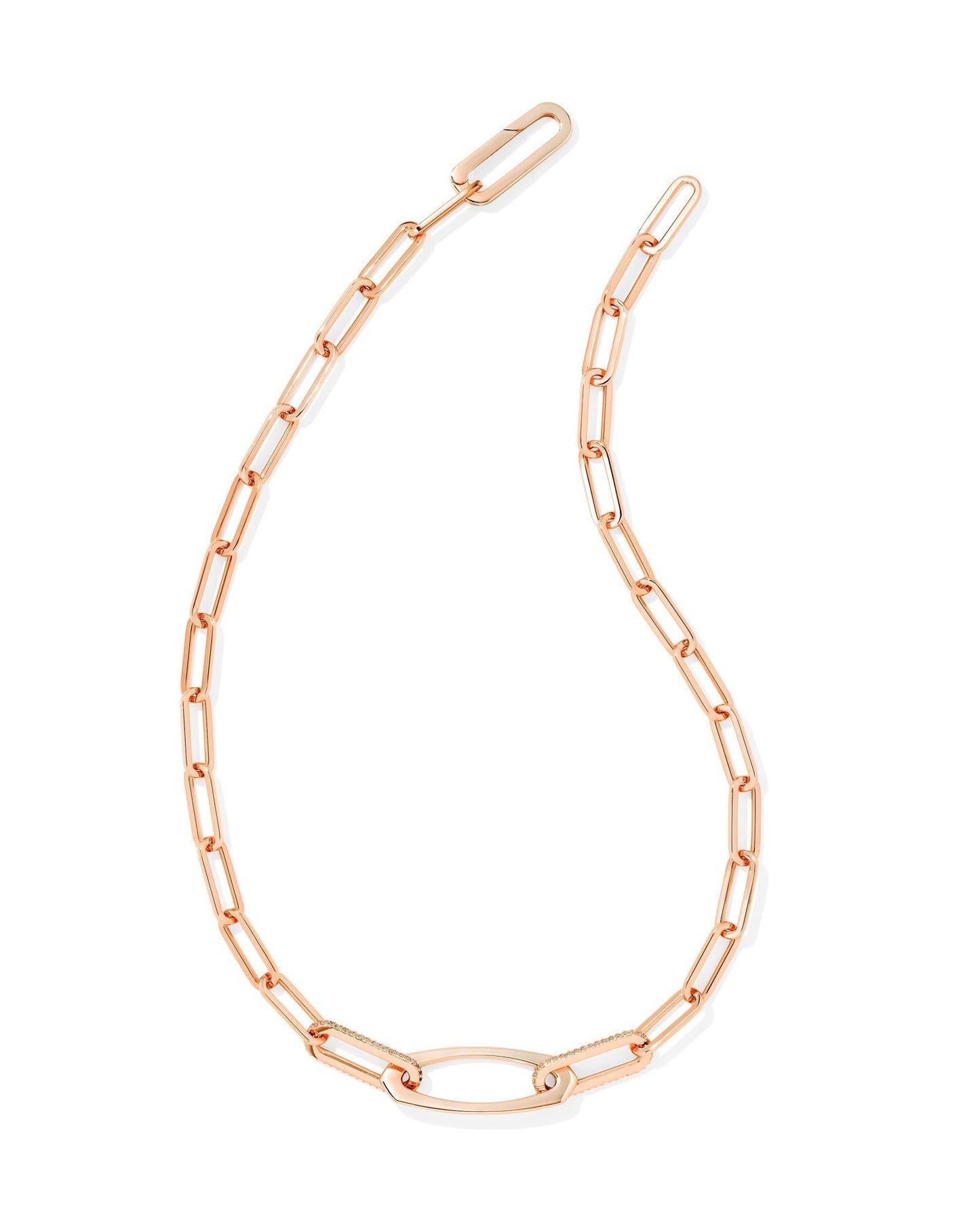 ADELINE CHAIN NECKLACE ROSE GOLD METAL - She Chester