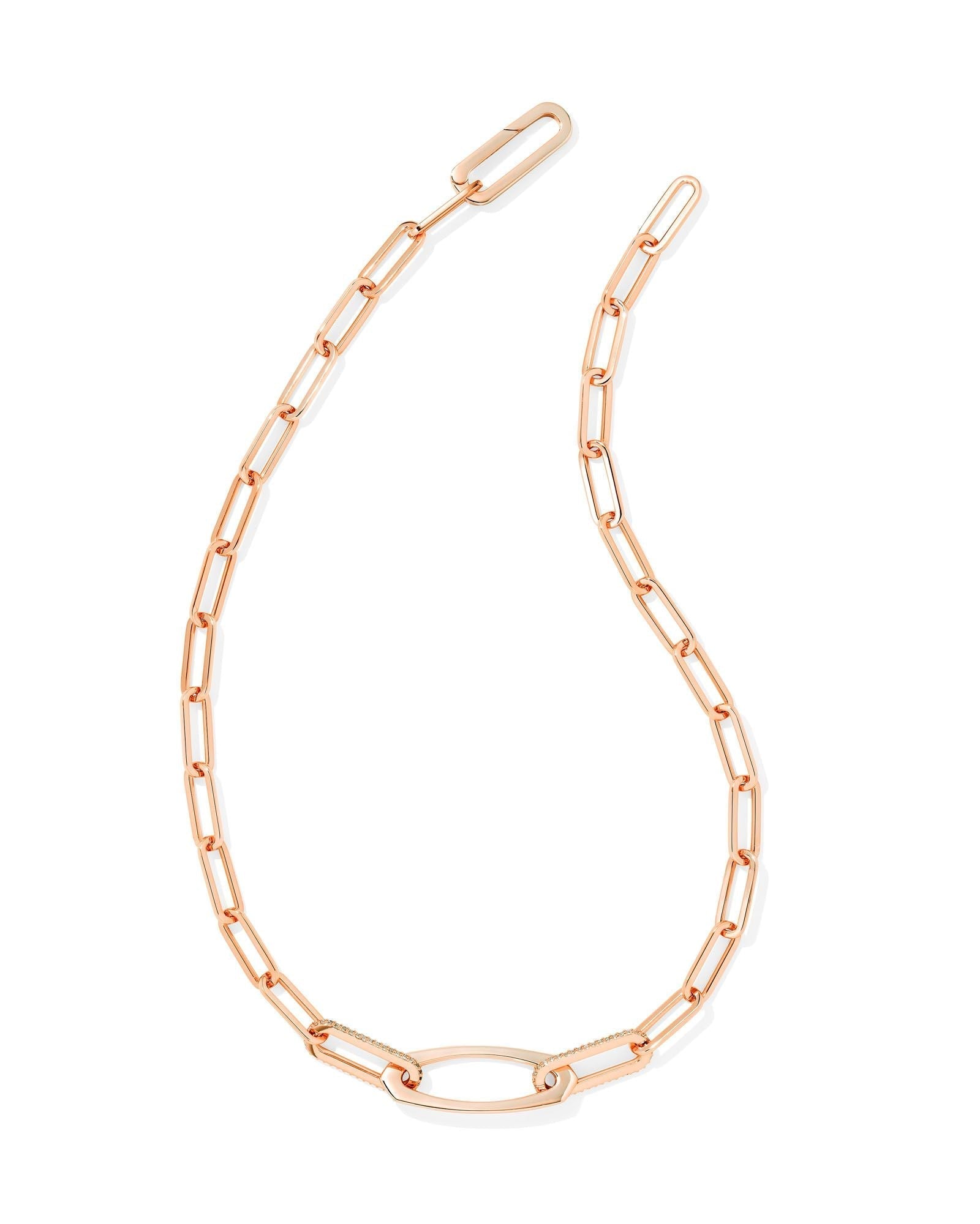 ADELINE CHAIN NECKLACE ROSE GOLD METAL - She Chester