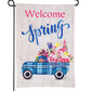 Welcome Spring Plaid Truck Garden Flag