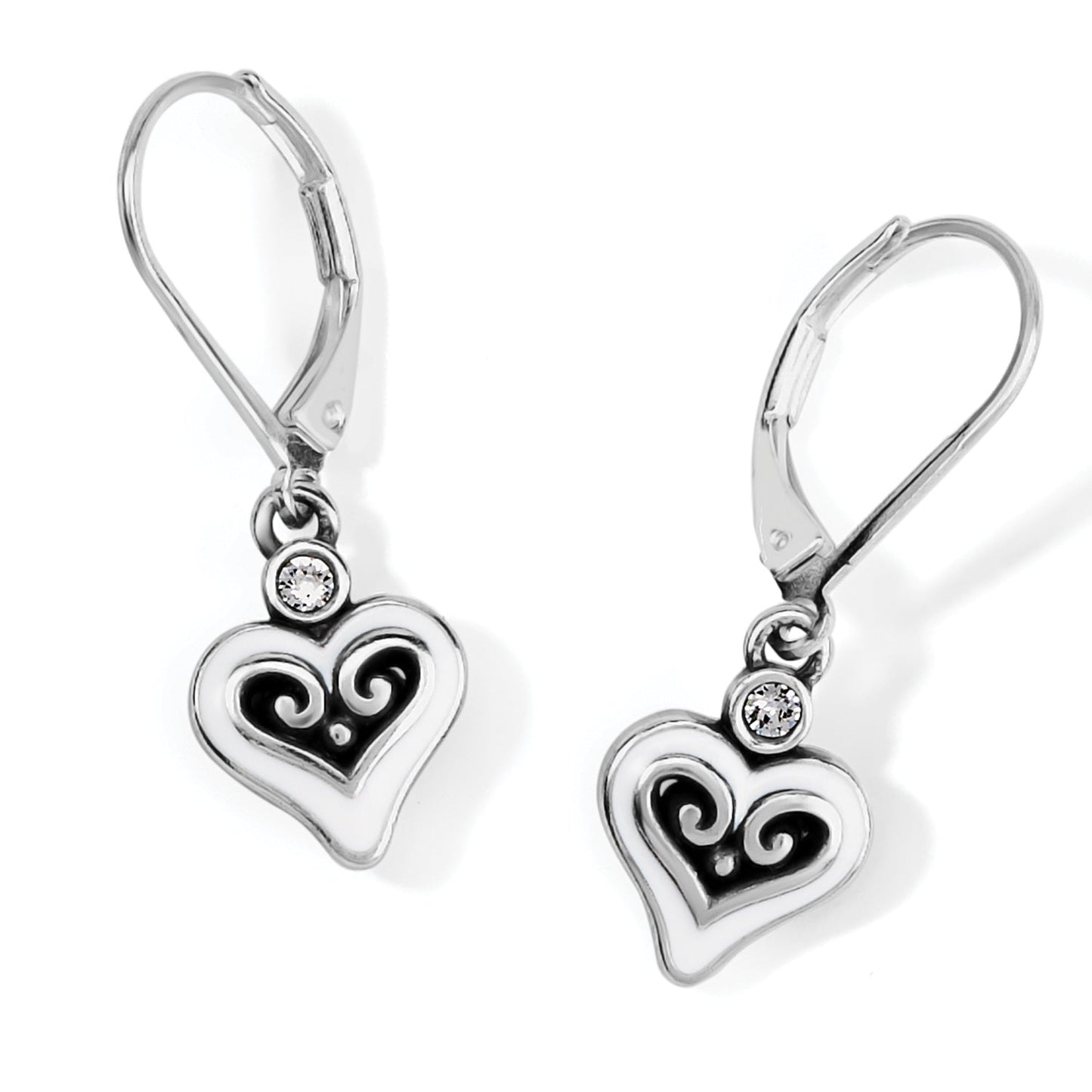 Alcazar Blanc Heart Lever Back Earrings - JA8933 - She Chester