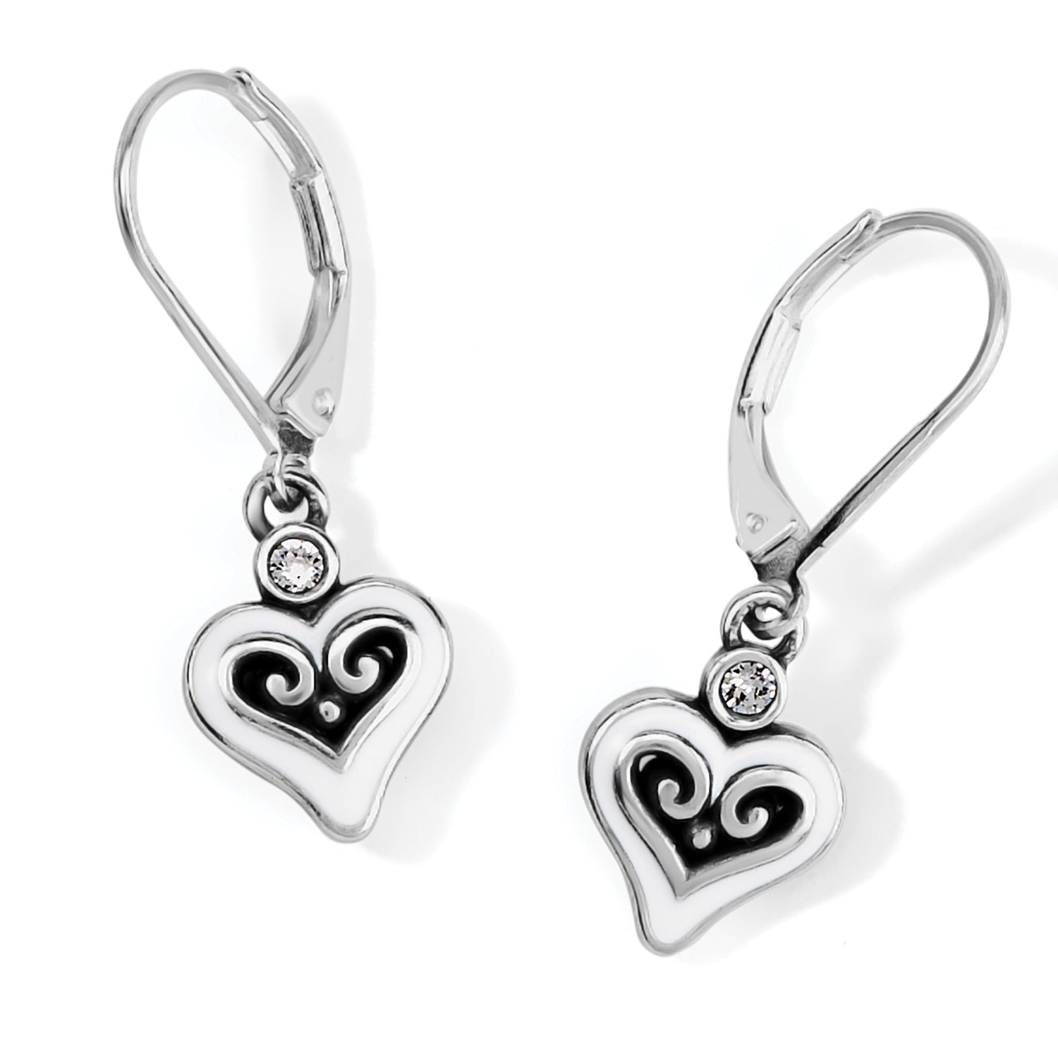 Alcazar Blanc Heart Lever Back Earrings - JA8933 - She Chester