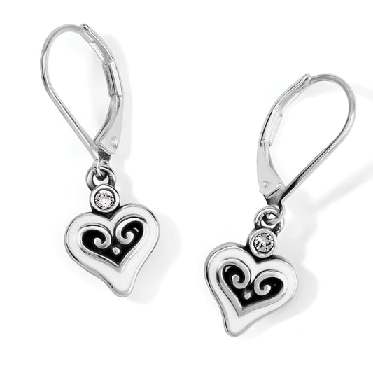 Alcazar Blanc Heart Lever Back Earrings - JA8933 - She Chester