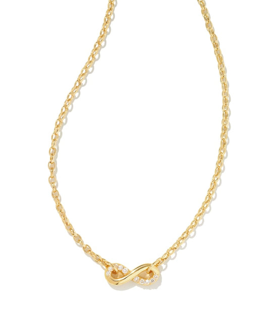 Annie Infinity Gold White Crystal Necklace - She Chester